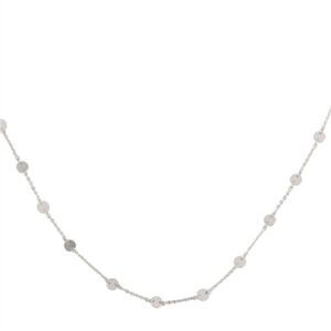 White Gold Dipped Disc‎ Necklace
